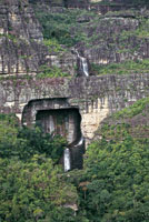 En los tepuyes, las fuentes de agua van formando intrincados cauces, en ocasiones subterr�neos y amplias cavernas inexploradas, que sirven de abrigo a muchas especies de la fauna amaz�nica.