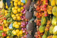 Diversidad de productos propios de la regi�n que se comercializan en los mercados locales.
