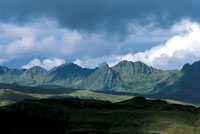 Crestas y picos monta�osos en la regi�n paramuna de la cordillera Oriental, formada a partir de sedimentos marinos.