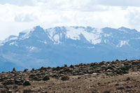 Paisaje periglaciar en las laderas del Nevado Quehuisha, cuenca alta donde nace el r�o Amazonas.  
