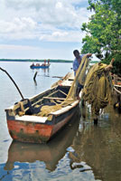 La pesca artesanal en las zonas costeras tambi�n se ve afectada por el ascenso del nivel del mar.