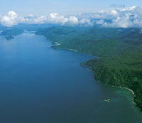 El litoral del golfo coincide con el arco geotect�nico del Baud�. En esta franja, la plataforma contienental es muy estrecha y el talud se precipita r�pidamente hacia el fondo marino.