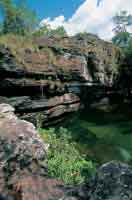 La permanente erosi�n del sustrato rocoso form� un complejo mosaico de formas del terreno y de h�bitats, que en conjunto producen gran heterogeneidad ambiental y gradientes de humedad.