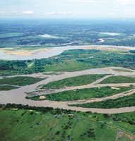 Llanura de desborde cerca de Barrancabermeja.