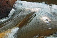 El agua en movimiento conmueve los sentidos y tranquiliza los &aacute;nimos. Detalle del flujo de agua en las cachiveras de Santacruz, r&iacute;o Vaup&eacute;s.