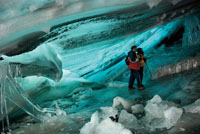 El cambio clim&aacute;tico causa el retroceso de los glaciares a un ritmo acelerado. Interior de un glaciar en la Sierra Nevada del Cocuy.