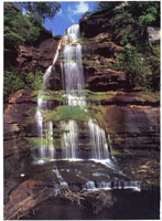 Ca�da de agua en la Serran�a de La Macarena, uno de los lugares de Colombia que cuenta con mayores recursos h�dricos.