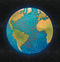 Las corrientes oce�nicas son generadas por las diferencias de presi�n del aire, los cambios de composici�n del agua y la rotaci�n de la Tierra.